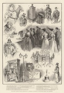 La Celebración del Jubileo del Correo de Un Penique en Guildhall, Exhibición de Reliquias de la Oficina de Correos y Retratos